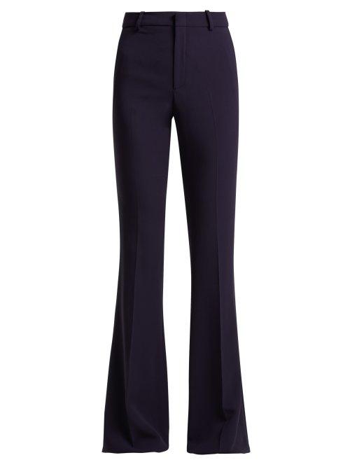 Matchesfashion.com Gucci - High Rise Kick Flare Cady Trousers - Womens - Blue