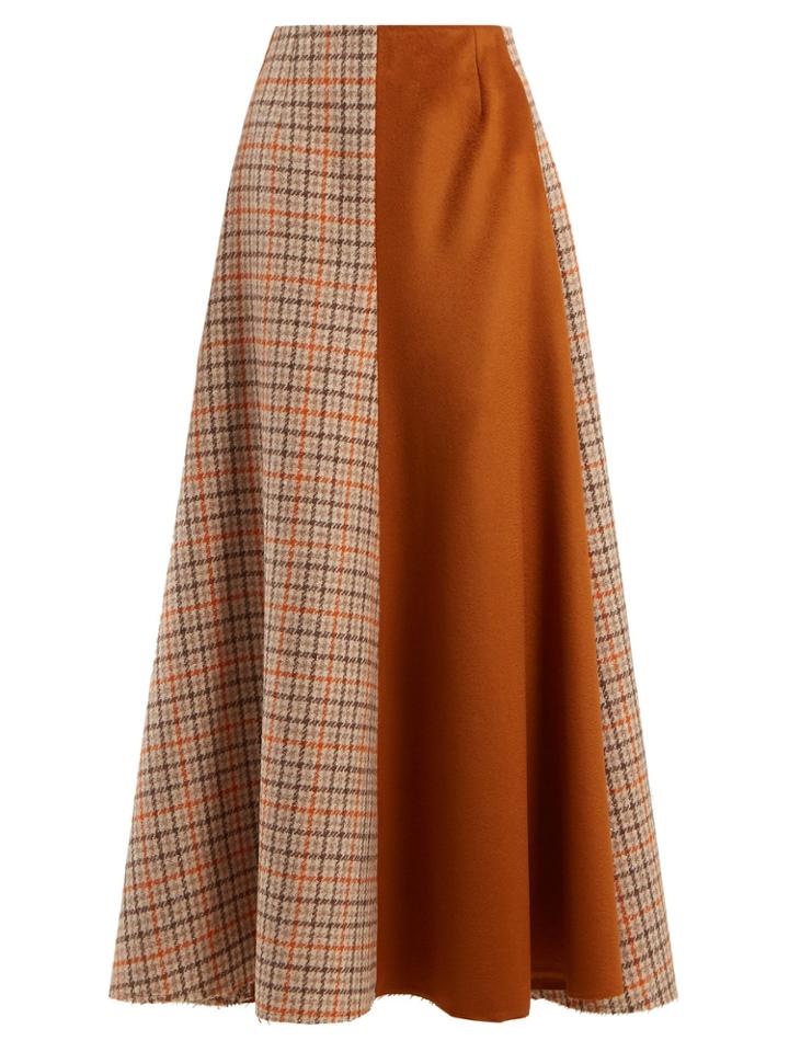 Golden Goose Deluxe Brand Cadria Contrast-panel Checked Skirt