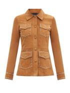 Matchesfashion.com Stand Studio - Reid Studded Suede Jacket - Womens - Tan