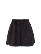 Raey - Gathered-waist Long Silk Shorts - Womens - Black