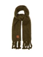 Matchesfashion.com Loewe - Anagram-patch Oversized Mohair-blend Scarf - Womens - Green
