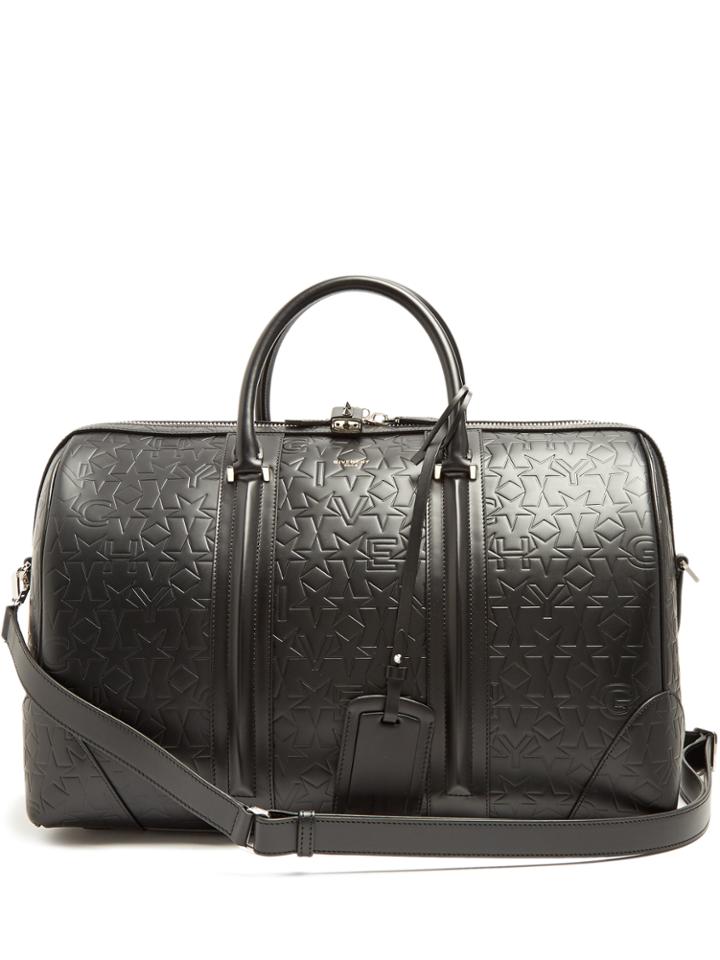 Givenchy Logo And Star-debossed Leather Holdall