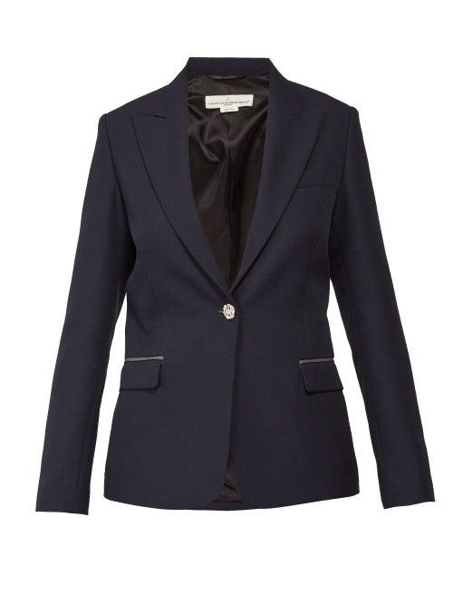 Matchesfashion.com Golden Goose - Venice Crystal Embellished Single Breasted Blazer - Womens - Navy