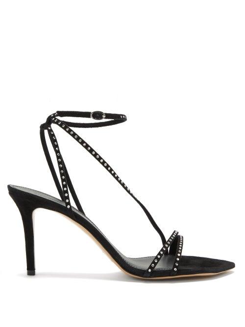 Matchesfashion.com Isabel Marant - Axee Crystal-embellished Suede Sandals - Womens - Black