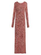 Matchesfashion.com Bottega Veneta - Backless Ribbed Knit Cotton Dress - Womens - Red Multi