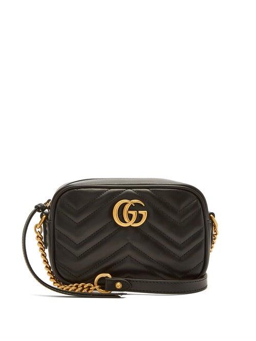 Matchesfashion.com Gucci - Gg Marmont Mini Quilted-leather Cross-body Bag - Womens - Black