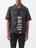 Amiri - Short-sleeved Logo-print Twill Shirt - Mens - Black