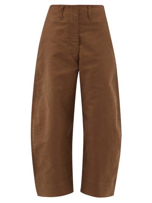 Matchesfashion.com Lemaire - Cropped Cotton Chino Trousers - Womens - Khaki