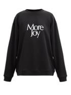 Matchesfashion.com More Joy By Christopher Kane - More Joy-print Cotton-jersey Sweatshirt - Womens - Black