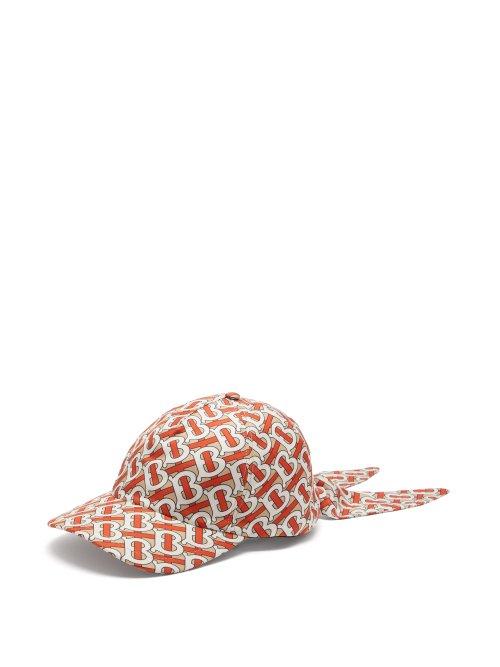 Matchesfashion.com Burberry - Monogram Logo Print Silk Tie Cap - Womens - Red