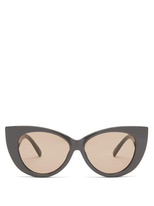 Matchesfashion.com Le Specs - Feline Cat-eye Acetate Sunglasses - Womens - Black
