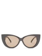 Matchesfashion.com Le Specs - Feline Cat-eye Acetate Sunglasses - Womens - Black