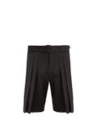 Saint Laurent Belted Wide-pleated Wool Shorts