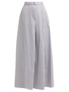Matchesfashion.com Thierry Colson - Silvana Striped Maxi Skirt - Womens - Grey Stripe