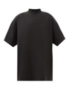 Balenciaga - Oversized Logo-tab Cotton-blend T-shirt - Womens - Black