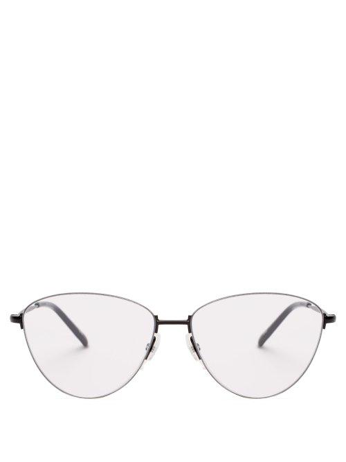 Matchesfashion.com Balenciaga - Round Frame Metal Glasses - Womens - Black
