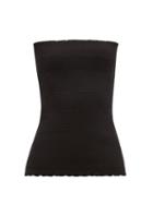 Matchesfashion.com Raey - Shirred Cotton Bandeau Top - Womens - Black