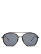 Matchesfashion.com Thom Browne - Aviator Frame Sunglasses - Mens - Black
