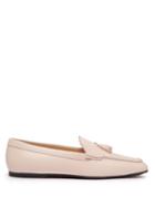 Matchesfashion.com Tod's - Tassel Front Grained Leather Loafers - Womens - Light Pink