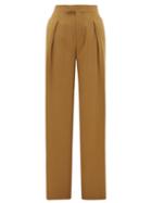 Matchesfashion.com Chlo - High-rise Pleated Silk Wide-leg Trousers - Womens - Khaki
