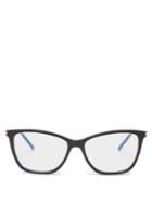 Matchesfashion.com Saint Laurent - Cat Eye Squared Frame Acetate Glasses - Womens - Black