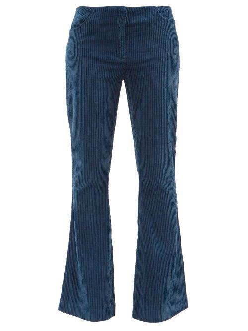 Acne Studios - Cotton-blend Corduroy Flared-leg Trousers - Womens - Blue