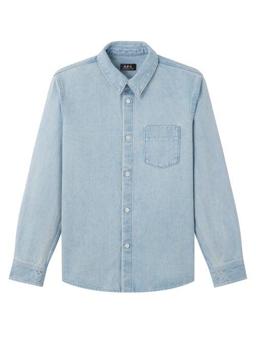Matchesfashion.com A.p.c. - Victor Patch-pocket Denim Shirt - Mens - Light Blue