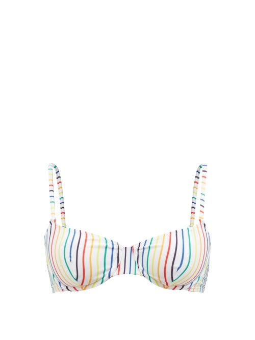 Ladies Beachwear Solid & Striped - The Eva Striped Bikini Top - Womens - Multi