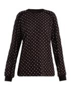 Matchesfashion.com Haider Ackermann - Polka Dot Print Pleated Chiffon Sweatshirt - Womens - Black White