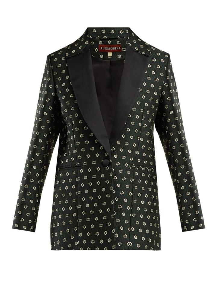 Alexachung Single-breasted Floral-jacquard Blazer