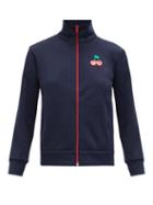 Matchesfashion.com Gucci - Cherry-embroidered Pique Track Jacket - Womens - Navy