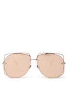 Matchesfashion.com Dior Eyewear - Diorstellaire6 Metal Aviator Sunglasses - Womens - Grey