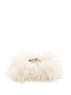 Alexander Mcqueen Ostrich Feather-embellished Leather Knuckle Clutch