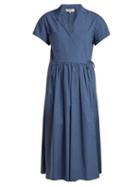 Matchesfashion.com Sea - Calah Cotton Midi Dress - Womens - Blue