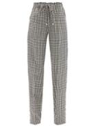 Matchesfashion.com Altuzarra - Catkin Buttoned Checked Straight-leg Trousers - Womens - Black Multi
