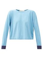 Matchesfashion.com Marni - Tie-back Cotton-blend Sweater - Womens - Blue