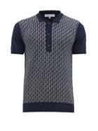 Matchesfashion.com Orlebar Brown - Rushton Intarsia Knit Cotton Polo Shirt - Mens - Navy White