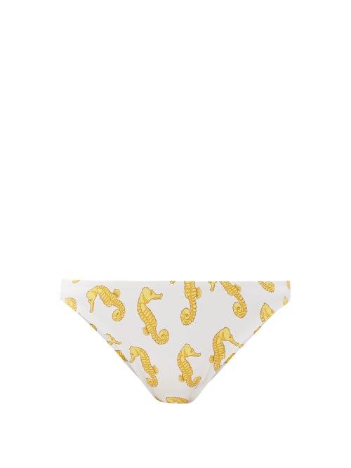 Matchesfashion.com Fisch - Flamands Seahorse-print High-cut Bikini Briefs - Womens - White Multi