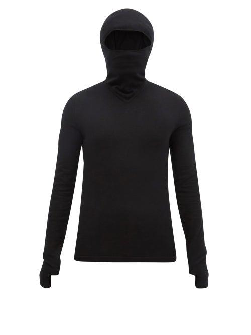 Matchesfashion.com Bottega Veneta - Masked-hood Cashmere-blend Sweater - Mens - Black