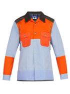 Matchesfashion.com Junya Watanabe - Panelled Cotton And Nylon Shirt - Mens - Orange