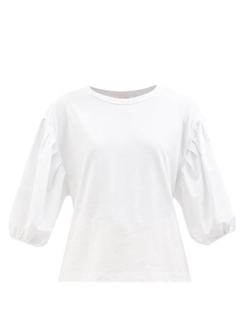 See By Chlo - Balloon-sleeve Cotton-jersey T-shirt - Womens - White