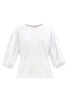 See By Chlo - Balloon-sleeve Cotton-jersey T-shirt - Womens - White
