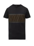 Matchesfashion.com Fendi - Ff-monogram Cotton-jersey T-shirt - Mens - Black