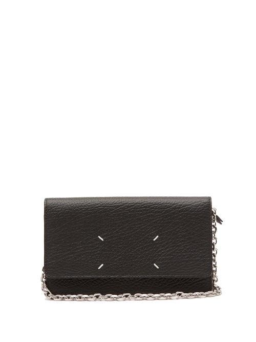 Maison Margiela - Four-stitch Chain-strap Leather Continental Wallet - Mens - Black
