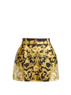 Matchesfashion.com Versace - Hibiscus Silk Shorts - Womens - Gold Multi