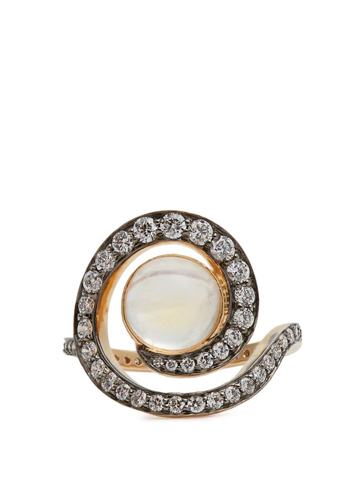 Noor Fares Diamond, Moonstone & Yellow-gold Ring