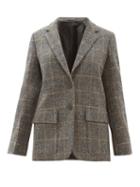 Matchesfashion.com Margaret Howell - Single Breasted Windowpane Check Wool Jacket - Womens - Grey Multi