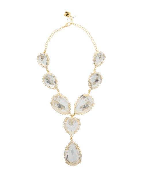 Matchesfashion.com Rosantica - Cuori Crystal Drop Necklace - Womens - Crystal