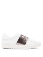 Matchesfashion.com Valentino - Colour Block Low Top Leather Trainers - Womens - Grey White