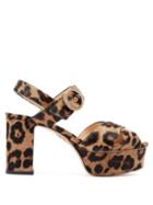 Matchesfashion.com Charlotte Olympia - Leopard Print Calf Hair Platform Sandals - Womens - Leopard